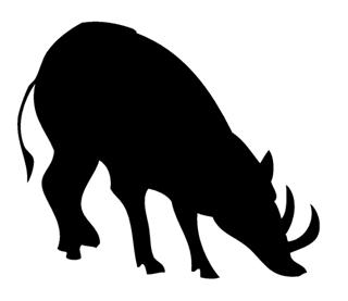 320x277 Wild Hog Silhouette 2 Decal Sticker