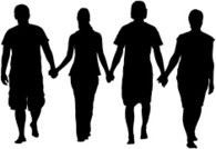 195x134 Silhouette Friends Holding Hands Jumping Premium Clipart