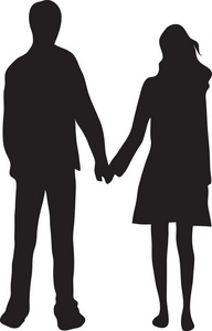 192x300 And Girl Holding Hands Silhouette Clipart