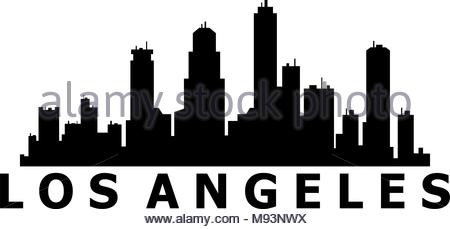 450x229 Los Angeles City Skyline Detailed Silhouette Stock Vector Art