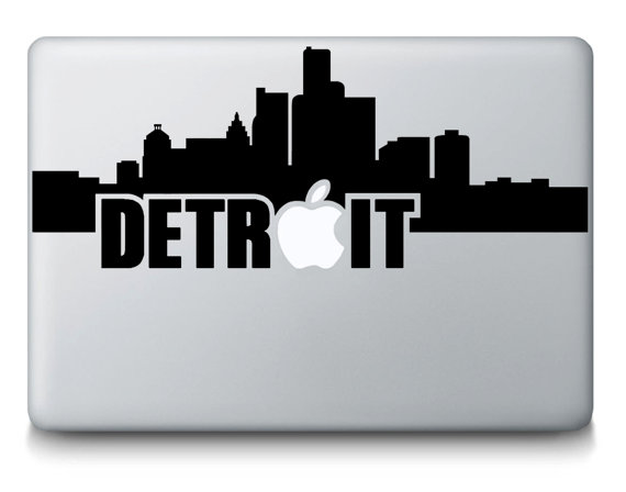 570x448 Detroit Michigan City Skyline Silhouette Macbook Mac Laptop