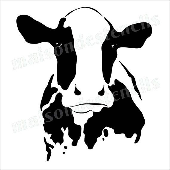 570x570 Euro Stencil Designs Cow Silhouette Farm 12 X 12 Inch Stencil