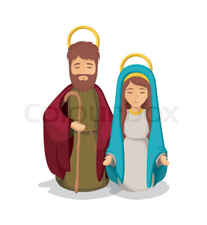 295x320 Mary Joseph And Baby Jesus Silhouette. Holy Family And Merry