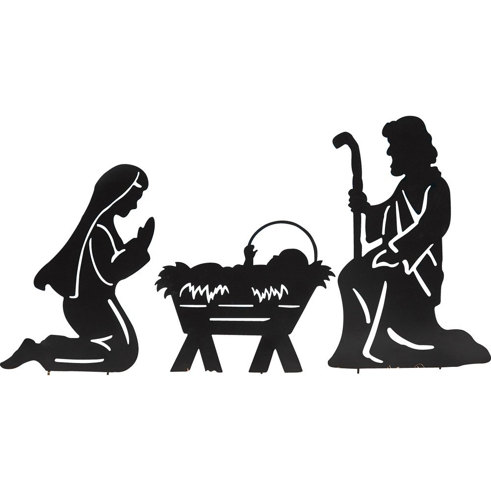 1001x1001 Holy Family Nativity Shadow Garden Stakes, Outdoor