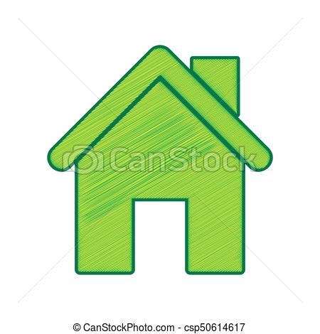 450x470 Home Silhouette Illustration. Vector. Lemon Scribble Icon