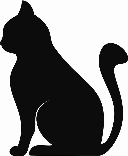 524x640 Silhouette Of A Sitting Cat Vinyl Wall Decal Animal Cat Pet Salon