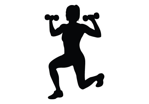 500x350 Gym Fitness Silhouette Clipart