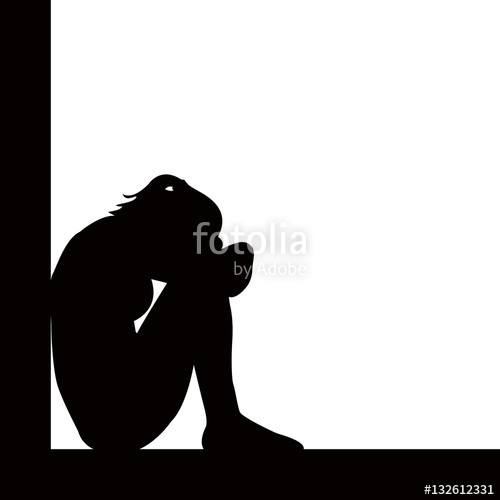 500x500 Silhouette Of Sad Woman Stock Image And Royalty Free Vector Files
