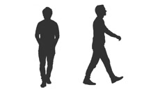 240x135 Silhouette Of Walking People And Homeless Man Begging, Shot