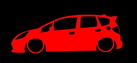 463x215 Custom Honda Fit Sport Silhouette Vinyl Decal Sticker