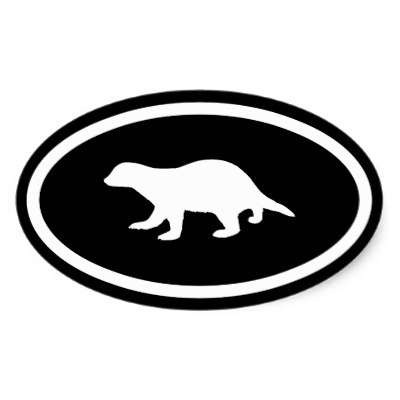 400x400 Honey Badger Softball Oval Sticker