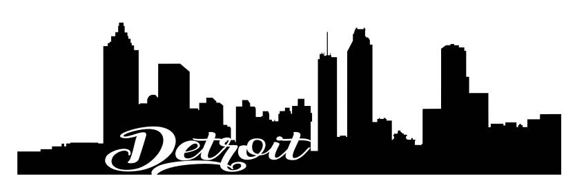 833x282 Detroit Skyline Svg File, Quote Cut File, Silhouette File, Cricut