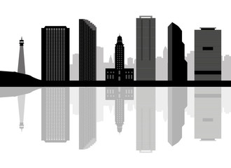 330x240 Washington Dc City Skyline Silhouette. Vector Illustration
