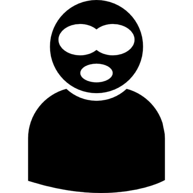 626x626 Terrorist Man Silhouette With Bonnet Mask Icons Free Download