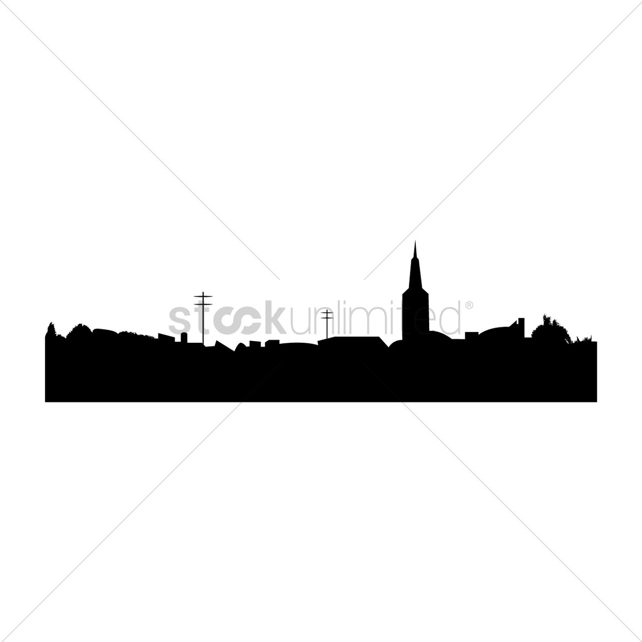 1300x1300 Silhouette Of An Urban City Vector Image