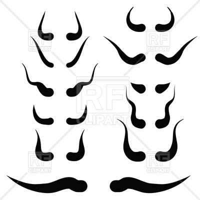 400x400 Set Of Horns Silhouettes Royalty Free Vector Clip Art Image