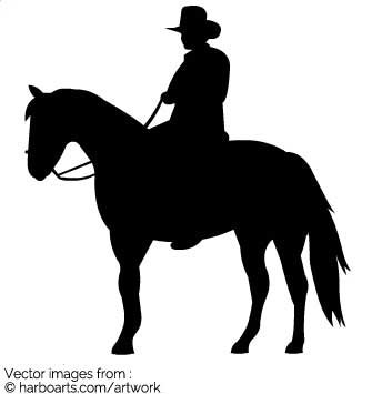 335x355 Download Cowboy On Horse Silhouette