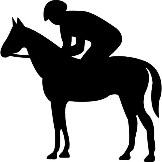 626x626 Quiet Horse With Jockey Silhouette Icons Free Download