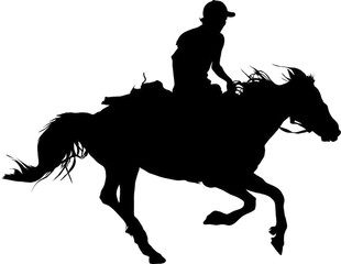 310x240 Silhouette Of The Equestrian Of The Jockey Riding On A Horse
