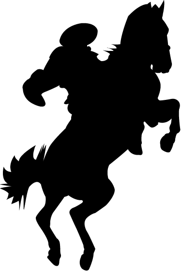 374x563 Horse Rider Silhouette Sticker