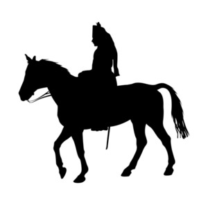 300x296 Horse Rider Silhouette Royalty Free Stock Image