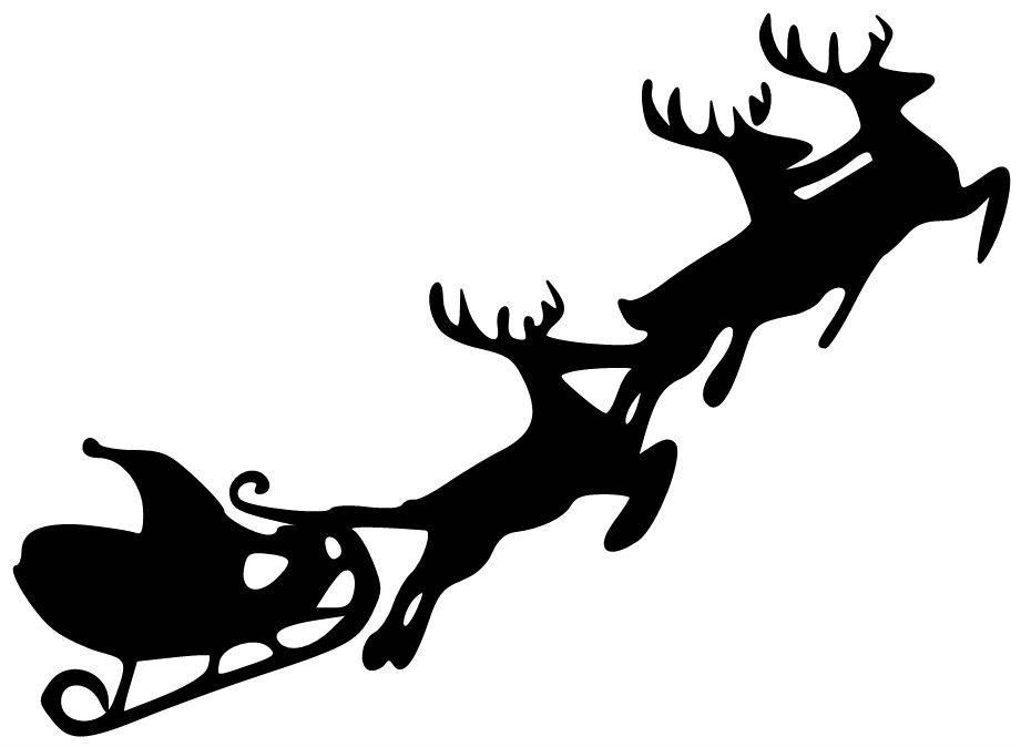 921x674 Reindeer Sleigh Clipart Black And White