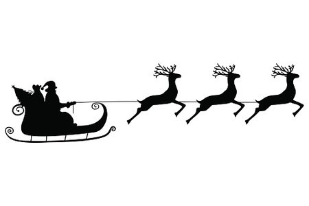 450x300 Santa Claus Rides In A Sleigh In Harness Premium Clipart