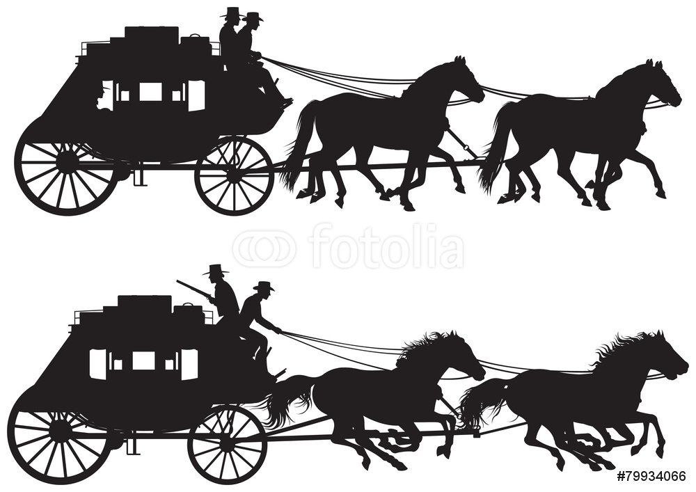 1000x707 Stagecoach Silhouettes Wall Sticker Wall Stickers