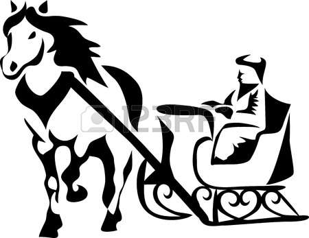 450x347 Horse And Sleigh Silhouette Clipart