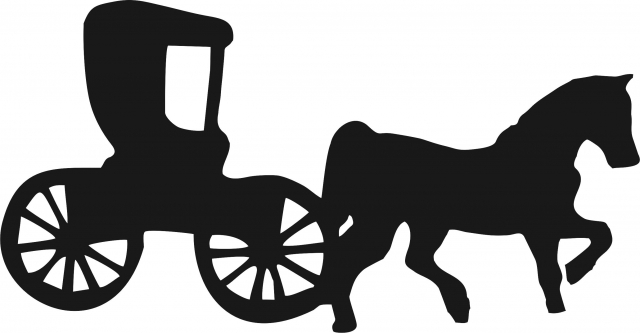 640x333 Amish Buggy Whorse Silhouette Laser Cut Appliques