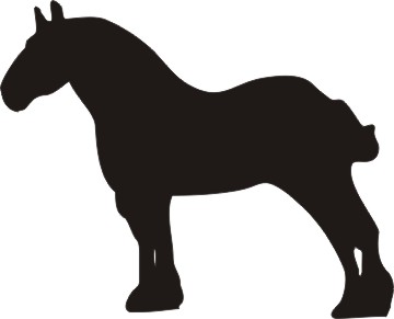 360x291 Draft Horse Silhouette Window Decal 6x5