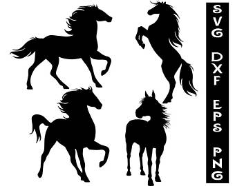 340x270 Silhouette Horse Etsy