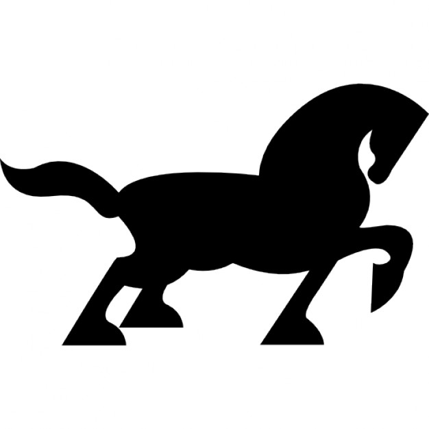 626x626 Big Black Horse Walking Side Silhouette With Tail And One Foot Up