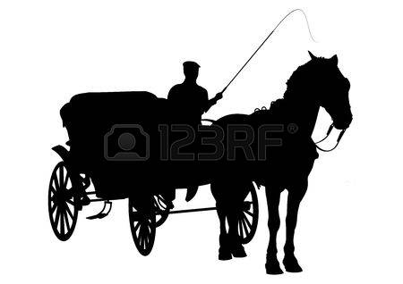 450x318 Horse Drawn Carriage Clipart Silhouette