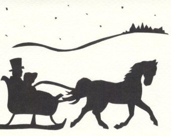 340x270 Silhouettes, Horse And Sleigh