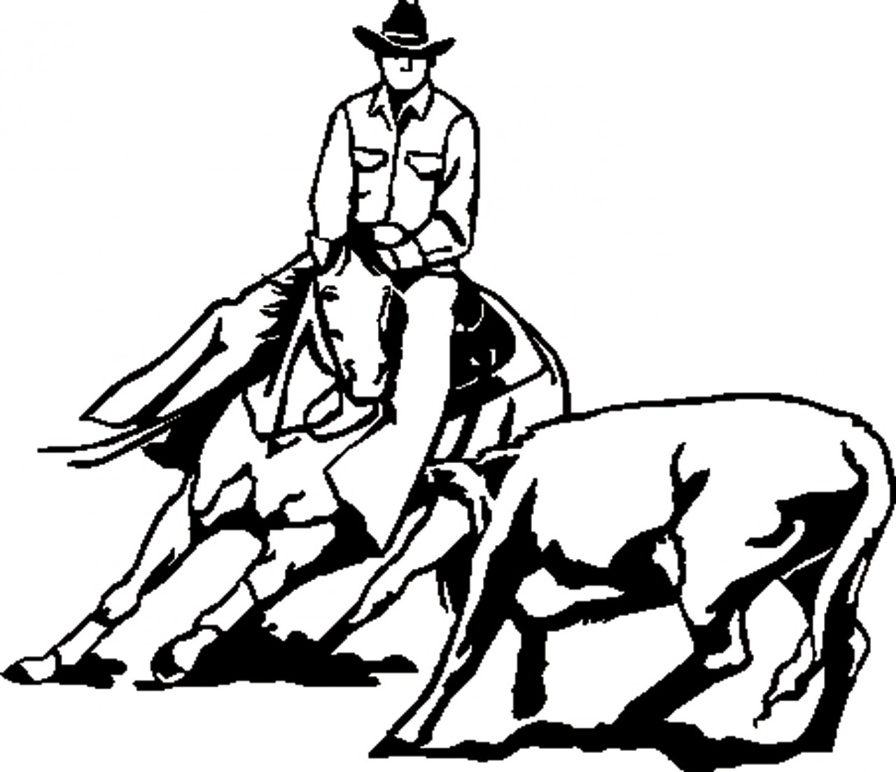 1280x1102 Cutting Horse Clip Art