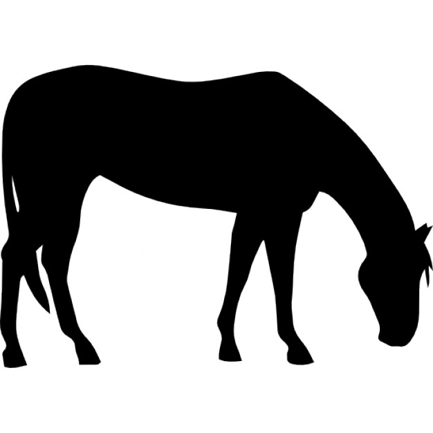 626x626 Horse Grazing Black Silhouette Icons Free Download
