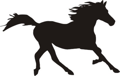 390x248 Free Running Horse Silhouette Image