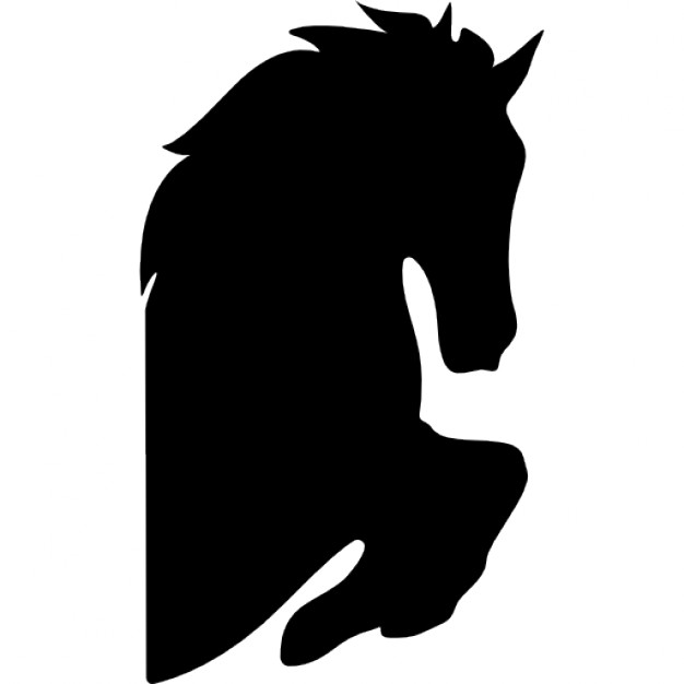 626x626 Horse Head Silhouette With Raised Feet Facing Right Icons Free