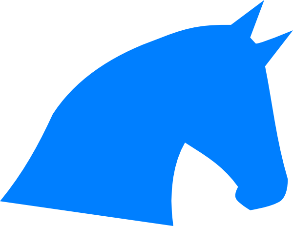 600x463 Blue Horse Head Silhouette Clip Art
