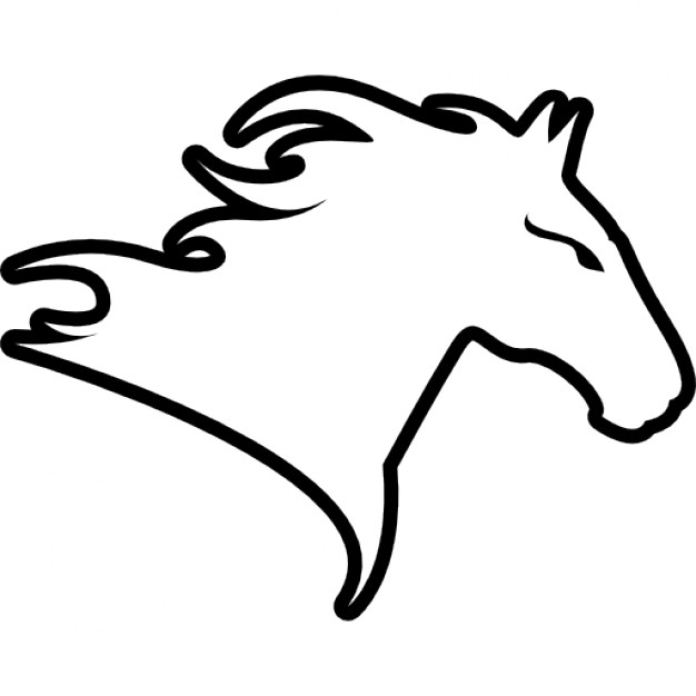 626x626 Horse Head Facing Right Outline Variant Icons Free Download