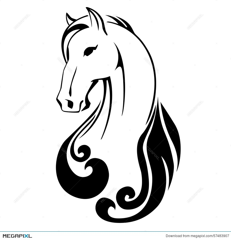 800x830 Vector Silhouette Of A Horse Head Illustration 57483907