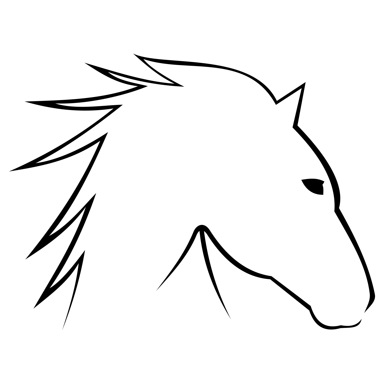 1500x1500 Vector For Free Use Horse Head Vector