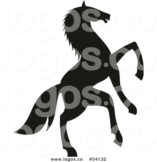 600x620 Vector Logo Of A Silhouetted Horse Rearing By Vector Tradition Sm