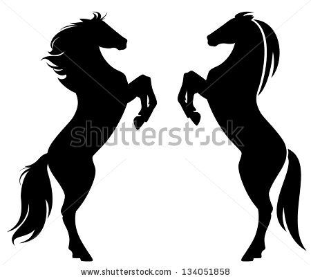 450x403 Rearing Up Horse Fine Vector Silhouette And Outline