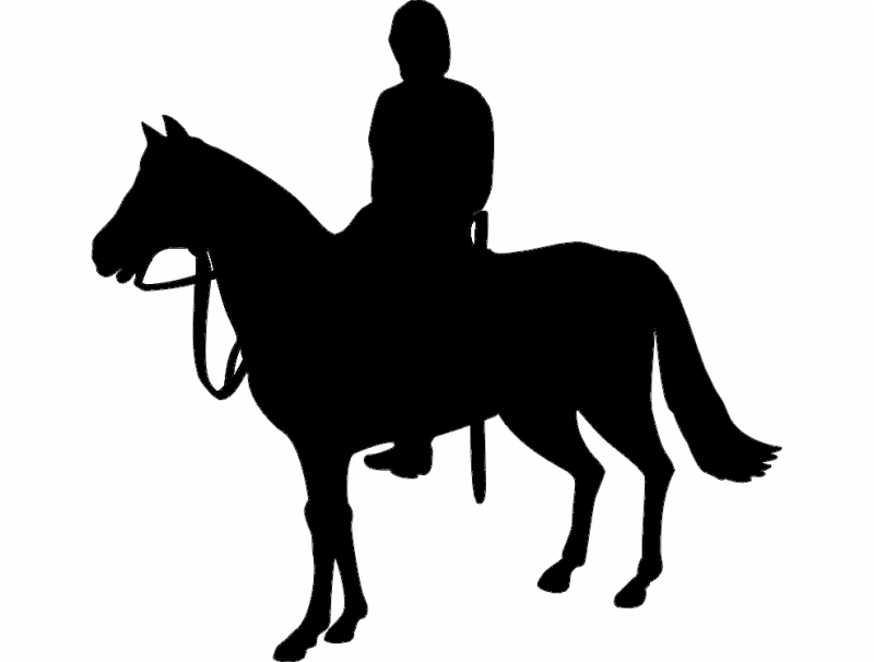 800x606 Horse Rider Silhouette Dxf File Free Download