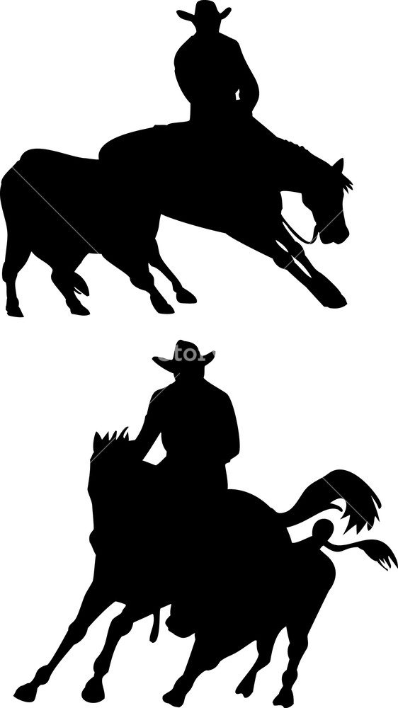 562x1000 Rodeo Cowboy Horse Riding Silhouette Royalty Free Stock Image