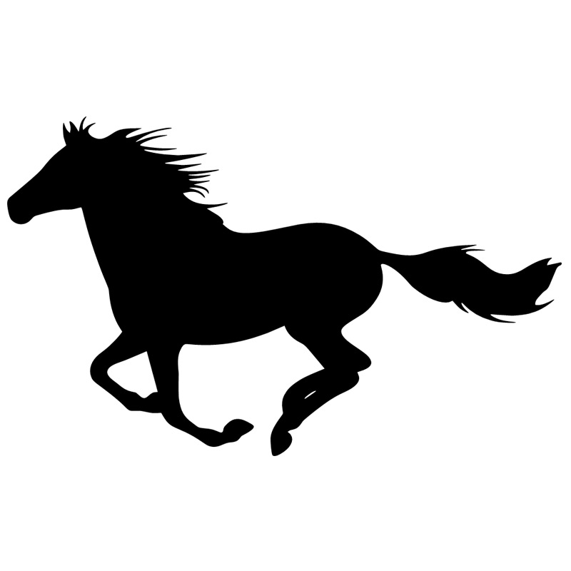 800x800 Running Horse Silhouette Decal