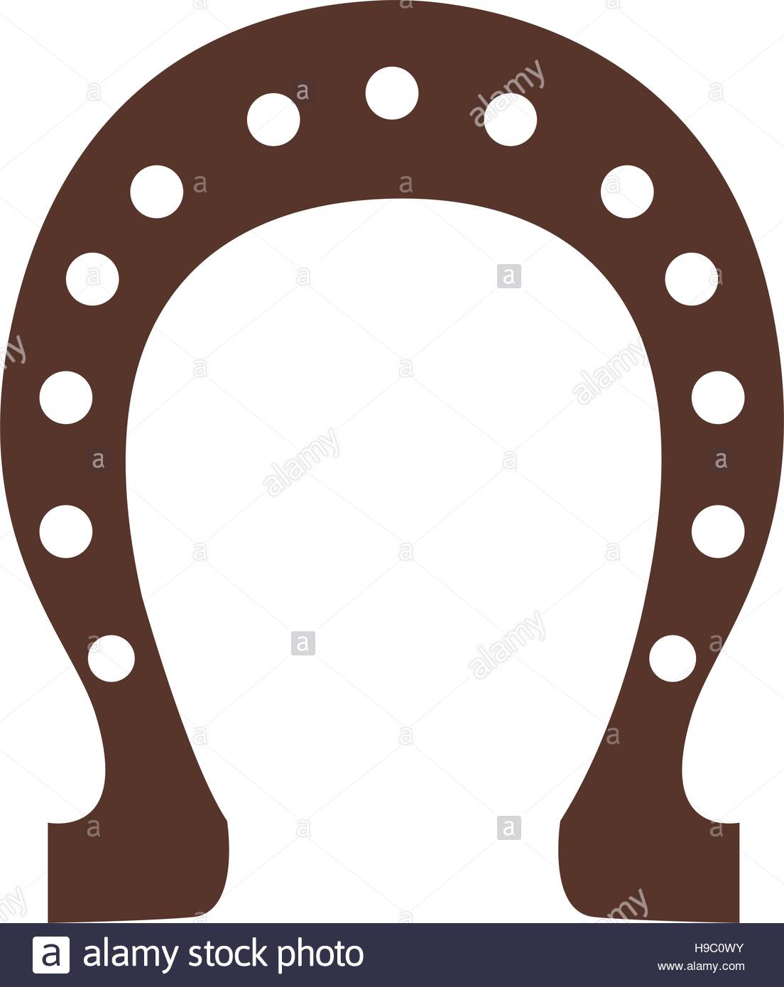 1104x1390 Silhouette Color Brown Horseshoe Closeup Vector Illustration Stock