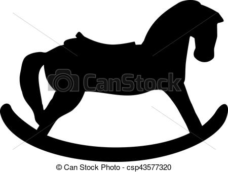 450x340 Rocking Horse Silhouette Vector Illustration